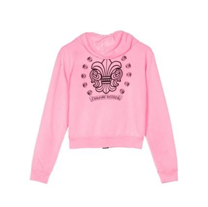 Chrome Hearts Girls Zip-Up Pink Hoodie