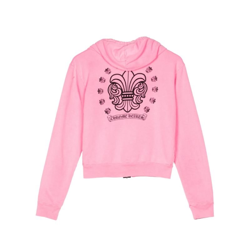 Chrome Hearts Girls Zip-Up Pink Hoodie Chrome Hearts Girls Zip-Up Pink Hoodie