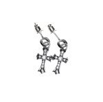 CH Cross Baby Fat Stud Earrings With Pavé Diamond
