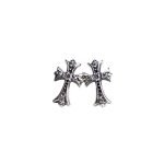 CH Cross Baby Fat Stud Pierce With Pave Diamond