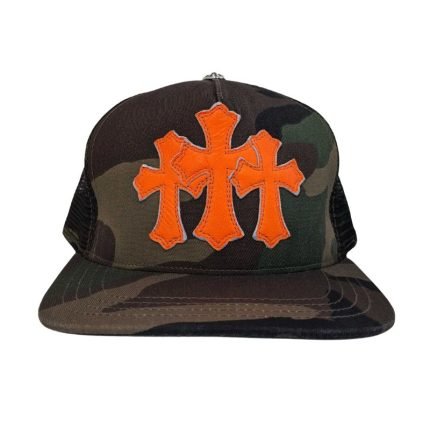 Chrome Hearts Cemetery Trucker Hat – Camo/Orange