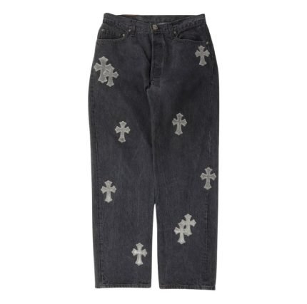 Chrome Hearts Pony Hair Cross Patch Jeans