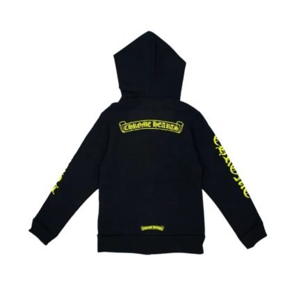 Chrome Hearts Kids Scroll Logo Zip Up Hoodie