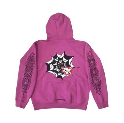 Chrome Hearts Matty Boy Spider Web Hoodie -Pink