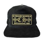 Chrome Hearts CH Hollywood Corduroy Trucker Hat – Black/Gold
