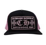Chrome Hearts CH Hollywood Trucker Hat – Black/Pink