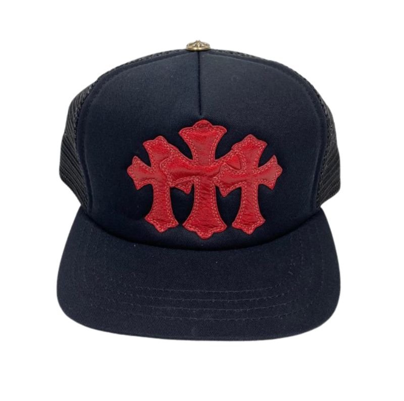 Chrome Hearts Cemetery Trucker Hat – Black/Red Chrome Hearts Cemetery Trucker Hat – Black/Red