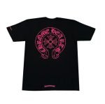 Chrome Hearts Pink Horseshoe Pocket T-Shirt Black
