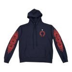 Chrome Hearts Navy Red Floral Hoodie