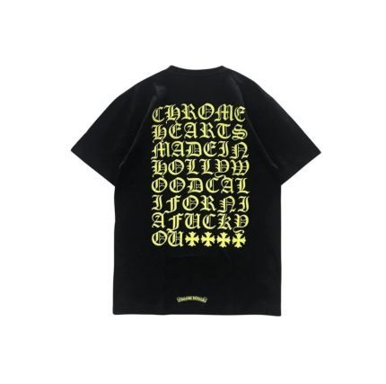 Chrome Hearts Yellow Script Logo Short Sleeve T-Shirt