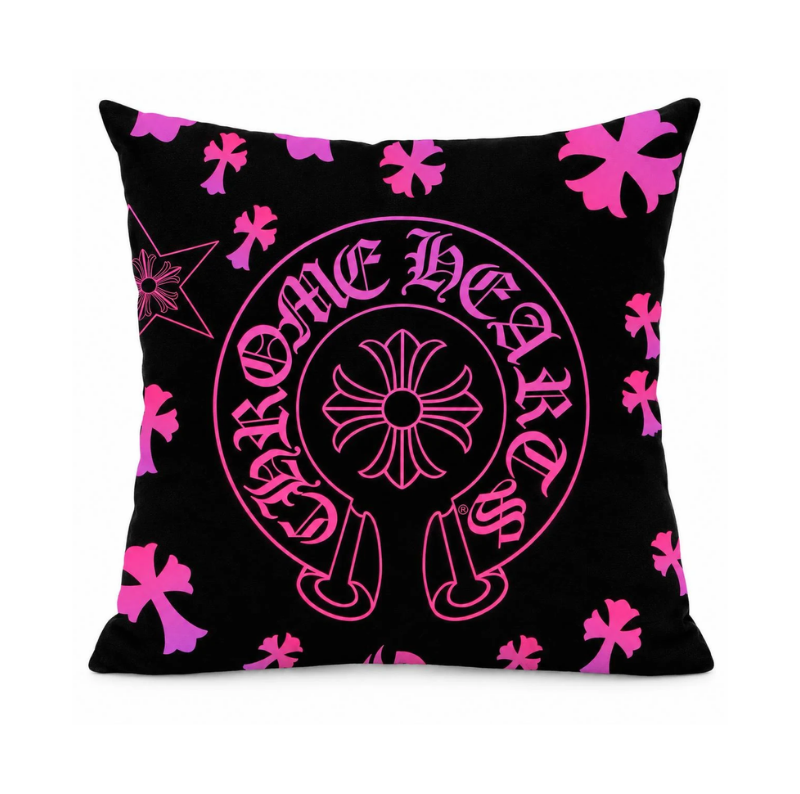 Chrome Hearts Black Pink Horseshoe Cushion Chrome Hearts Black Pink Horseshoe Cushion