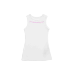 Chrome Hearts Pink Logo White Ribbed Tank Top