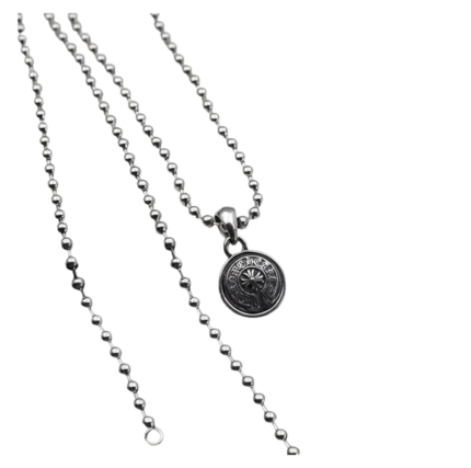 Chrome Hearts Coin Pendant Ball Chain Necklace