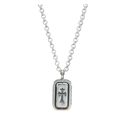 Chrome Hearts Cross Dog Tag Necklace