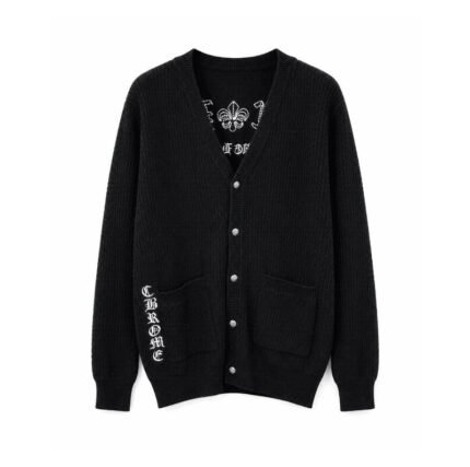 Chrome Hearts Cross Patch Waffle Knit Cardigan