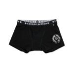 Black Cotton Boxer Brief with Black and White Jacquard