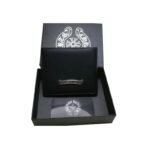 Chrome Hearts Black Leather Logo Plaque Bifold Wallet