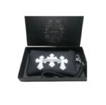 Chrome Hearts White Triple Cross Leather Wristlet Wallet