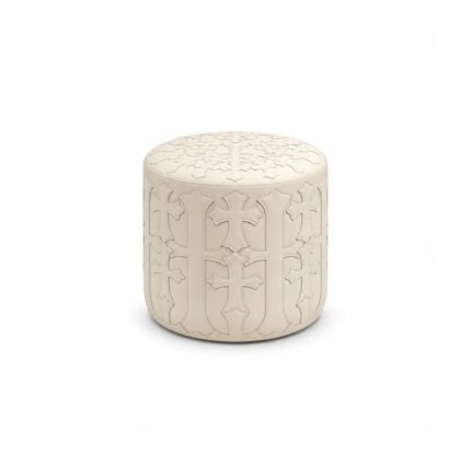 Chrome Hearts Ivory Cross Leather Ottoman