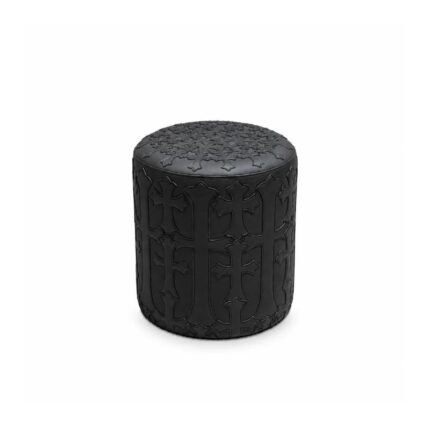 Chrome Hearts Black Cross Leather Ottoman
