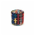 Chrome Hearts Black Multicolor Cross Leather Ottoman