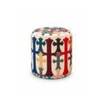 Chrome Hearts Multicolor Cross Leather Ottoman