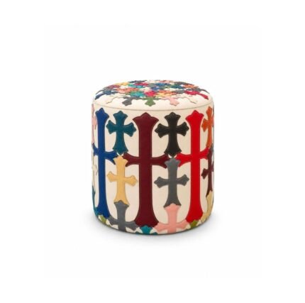 Chrome Hearts Multicolor Cross Leather Ottoman