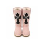 Chrome Hearts Pink Black Cross Winter Boots