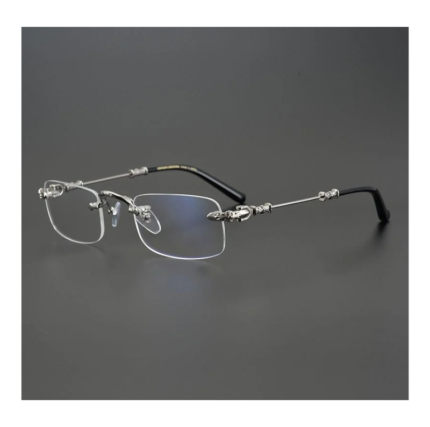 Chrome Hearts Gold Rimless Cross Glasses