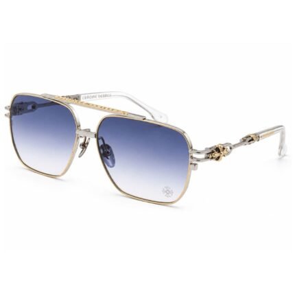 Chrome Hearts Gold Hexagon Blue Gradient Sunglasses