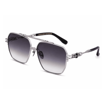 Chrome Hearts Silver Hexagon Grey Gradient Sunglasses