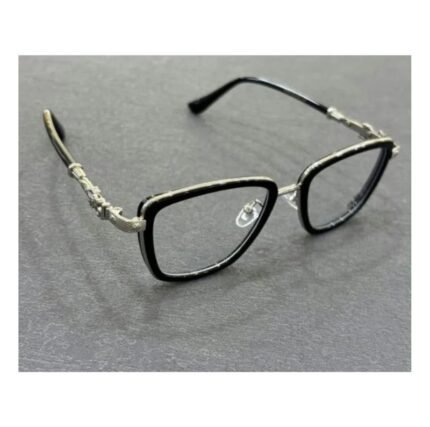 Chrome Hearts Black Silver Ornate Temple Glasses