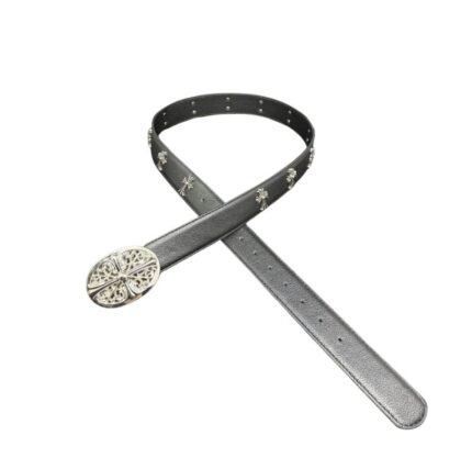 Chrome Hearts Gothic CH Cross Buckle Belt Black