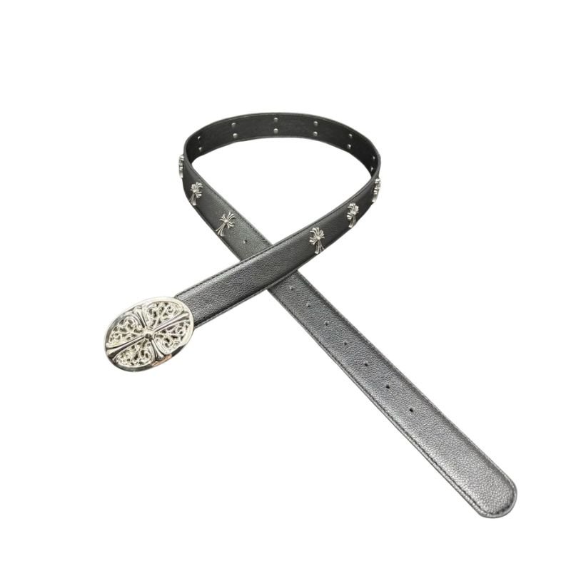 Chrome Hearts Gothic CH Cross Buckle Belt Black Chrome Hearts Gothic CH Cross Buckle Belt Black
