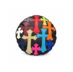 Chrome Hearts Black Multicolor Cross Round Pillow