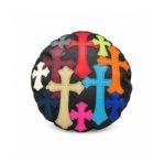 Chrome Hearts Black Multicolor Cross Round Pillow