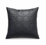 Chrome Hearts Black Embossed Cross Leather Pillow