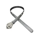 Chrome Hearts Ornate Fleur Cross Buckle Belt Black