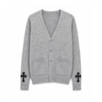 Chrome Hearts Leather Cross Patch Cardigan